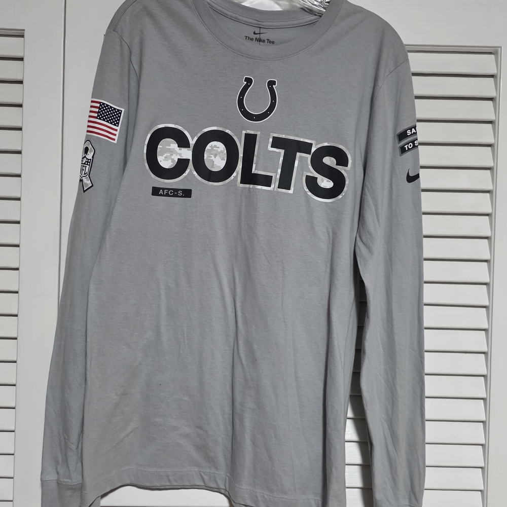 Nike Gray Colts Long Sleeve Salute To Service Shirt